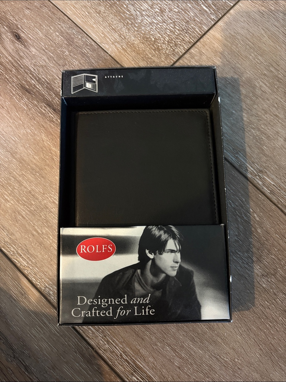 Rolfs Black Leather Men's Bifold Wallet